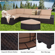 Load image into Gallery viewer, 6 Pcs Patio Furniture Set Rattan Wicker Table Shelf
