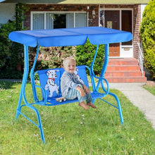 Load image into Gallery viewer, Outdoor Kids Patio Swing Bench with Canopy 2 Seats
