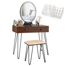 Load image into Gallery viewer, Industrial Makeup Dressing Table with 3 Lighting Modes-Coffee
