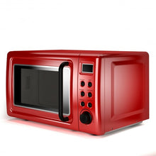 Load image into Gallery viewer, 700W Glass Turntable Retro Countertop Microwave Oven-Red
