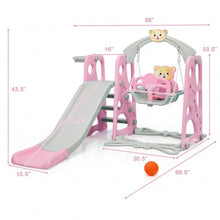 Load image into Gallery viewer, 3 in 1 Toddler Climber and Swing Set Slide Playset-Pink
