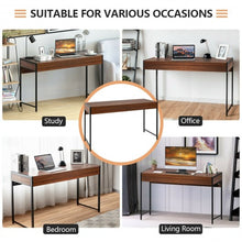 Load image into Gallery viewer, 2-Drawer Computer Desk Study Table Home Office Writing Workstation-Brown
