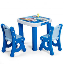 Load image into Gallery viewer, Adjustable Kids Activity Play Table and 2 Chairs Set withStorage Drawer-Blue
