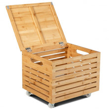 Load image into Gallery viewer, Bamboo Hanging and Rolling File Storage Organizer-Natural
