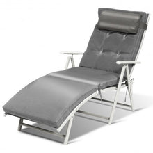 Load image into Gallery viewer, Outdoor Lightweight Folding Chaise Lounge Chair-Gray
