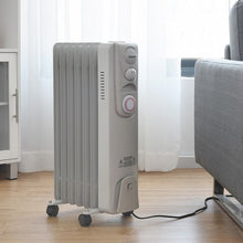 Load image into Gallery viewer, 1500 W 7-Fin Timer Thermostat Electric Oil Filled Radiator Heater
