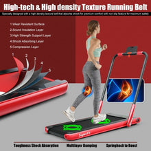 Load image into Gallery viewer, 2-in-1 Folding Treadmill with RC Bluetooth Speaker LED Display-Red
