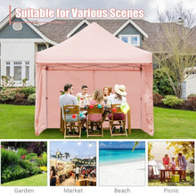 Load image into Gallery viewer, 10x10ft Pop up Gazebo with 4 Height and Adjust Folding  Awning -Pink
