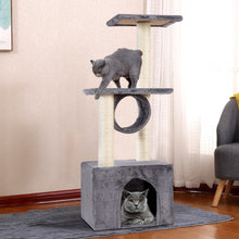Load image into Gallery viewer, 37&quot; Cat Tree Condo Scratch Post Kitten Pet House-Gray
