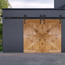 Load image into Gallery viewer, New 6 FT Black Modern Antique Style Sliding Barn Wood Door Hardware Closet Set
