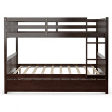 Load image into Gallery viewer, Full over Full Bunk Bed Platform Wood Bed-Brown
