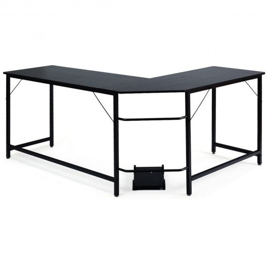 L Shaped Desk Corner Computer Desk PC Laptop Gaming Table Workstation-Black
