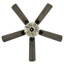 Load image into Gallery viewer, 52&quot; Retro Ceiling Fan Light with Reversible Blades Remote Control-Black
