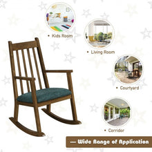 Load image into Gallery viewer, Children&#39;s Wooden Rocking Chair with Cushion-Walnut
