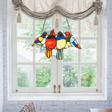 Load image into Gallery viewer, 14.5&quot; Tiffany Glass Birds Window Panel Hangings with Chain
