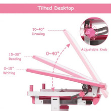 Load image into Gallery viewer, Height Adjustable Children�s Desk Chair Set -Pink
