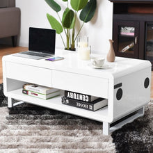 Load image into Gallery viewer, Bluetooth Speakers Drawer LED Light Modern Coffee Table
