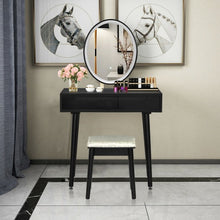 Load image into Gallery viewer, Touch Screen Vanity Makeup Table Stool Set -Black
