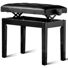 Load image into Gallery viewer, Height Adjustable PU Leather Piano Bench with Storage

