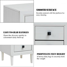 Load image into Gallery viewer, Multipurpose Retro Bedside Nightstand with 2 Drawers-White

