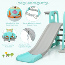 Load image into Gallery viewer, 3 in 1 Toddler Climber and Swing Set Slide Playset-Green
