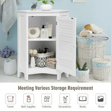 Load image into Gallery viewer, Corner Storage Cabinet Free Standing Bathroom Cabinet with Shutter Door
