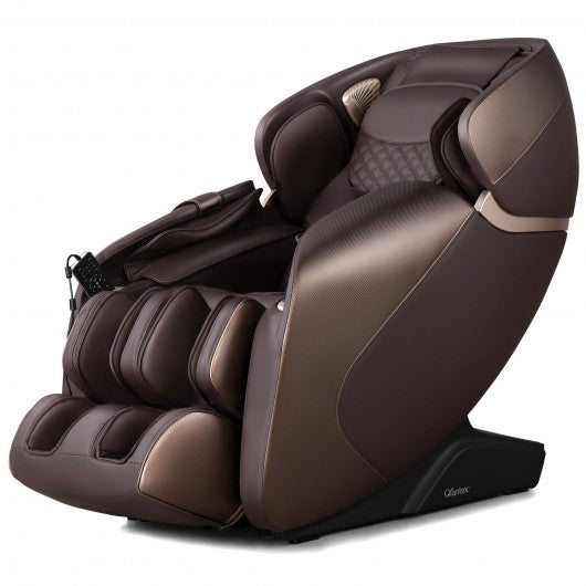 Full Body Zero Gravity Massage Chair Recliner with SL Track Bluetooth Heat-Brown