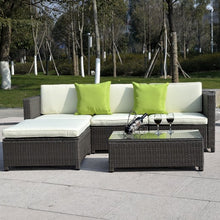 Load image into Gallery viewer, Outdoor Patio 5PC Furniture Sectional PE Wicker Rattan Sofa Set Deck Couch-brown

