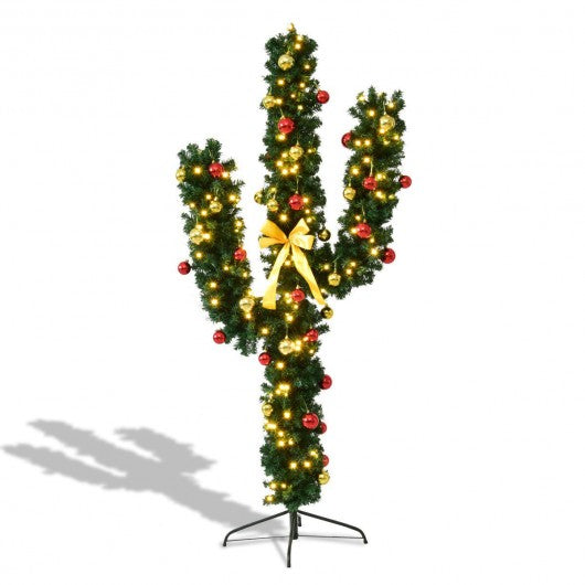 5' / 6' / 7' Artificial Cactus Christmas Tree with Lights-7'