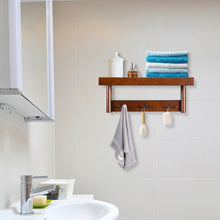 Load image into Gallery viewer, Entryway Hanging Wood Coat Rack with 3 Double Hooks-Brown
