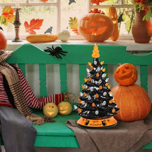 Load image into Gallery viewer, 15&quot; Pre-Lit Ceramic Hand-Painted Tabletop Halloween Tree
