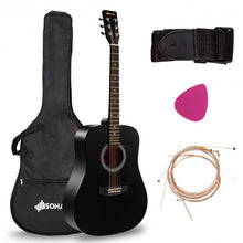 Load image into Gallery viewer, Sonart 41&quot; 6 Strings Acoustic Folk Guitar-Black
