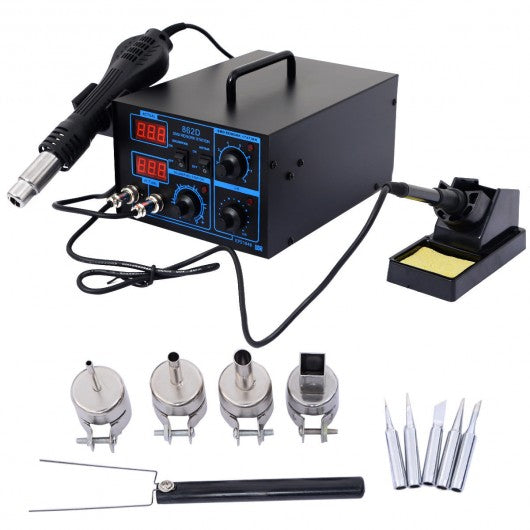 Pro 2In1 862D+ SMD Soldering Iron  LED Display w/4 Nozzles