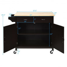 Load image into Gallery viewer, Modern Rolling Kitchen Cart Island with Wooden Top-Brown
