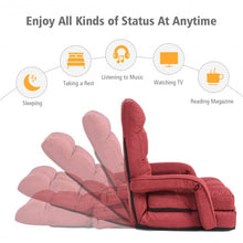 Load image into Gallery viewer, Folding Floor Massage Chair Lazy Sofa with Armrests Pillow-Red
