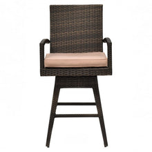 Load image into Gallery viewer, Outdoor Wicker Swivel Bar Stool Chair w/ Seat Cushion
