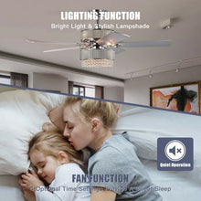 Load image into Gallery viewer, Modern Crystal Ceiling Chandelier Fan With Light Chrome Finished

