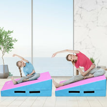 Load image into Gallery viewer, Incline Gymnastics Mat Wedge Ramp Gym Tumbling Exercise Mat-Pink &amp; Blue

