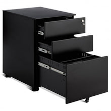 Load image into Gallery viewer, 3 Drawer Filing Cabinet Locking Pedestal Desk -Black
