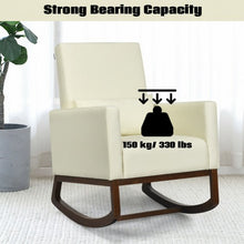Load image into Gallery viewer, 2-in-1 Fabric Upholstered Rocking Chair with Pillow-Beige
