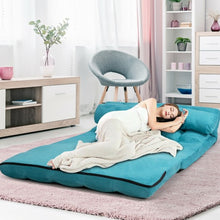 Load image into Gallery viewer, Foldable Floor 6-Position Adjustable Lounge Couch-Blue
