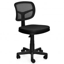 Load image into Gallery viewer, Armless Computer Chair w/Height Adjustment &amp; Breathable Mesh- Home Office-Black
