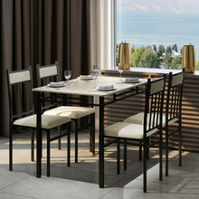 Load image into Gallery viewer, 5 Piece Faux Marble Dining Set Table
