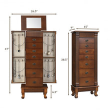 Load image into Gallery viewer, Wooden Jewelry Cabinet Storage Organizer with 7 Drawers
