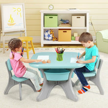 Load image into Gallery viewer, Children Kids Activity Table &amp; Chair Set Play Furniture W/Storage-Blue
