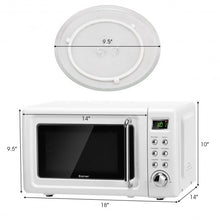 Load image into Gallery viewer, 700W Glass Turntable Retro Countertop Microwave Oven-White
