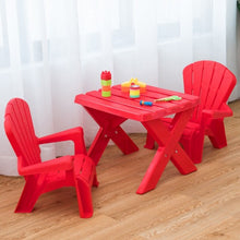 Load image into Gallery viewer, 3-Piece Plastic Children Play Table Chair Set-Red
