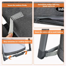 Load image into Gallery viewer, Multifunctional Portable Soft Folding Crib with Washable Mattress and Side Zipper-Gray
