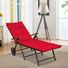 Load image into Gallery viewer, Outdoor Chaise Lounge Chair Rattan Lounger Recliner Chair-Red
