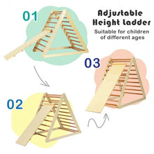Load image into Gallery viewer, Foldable Wooden Climbing Triangle Indoor with Ladder for Toddler Baby-Natural
